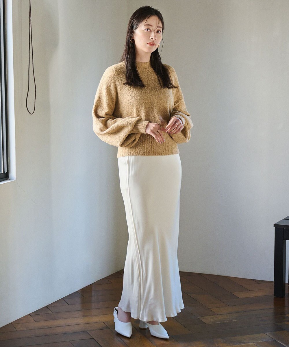 #Newans 【洗える】クロップドバルーンボリュームスリーブニット 