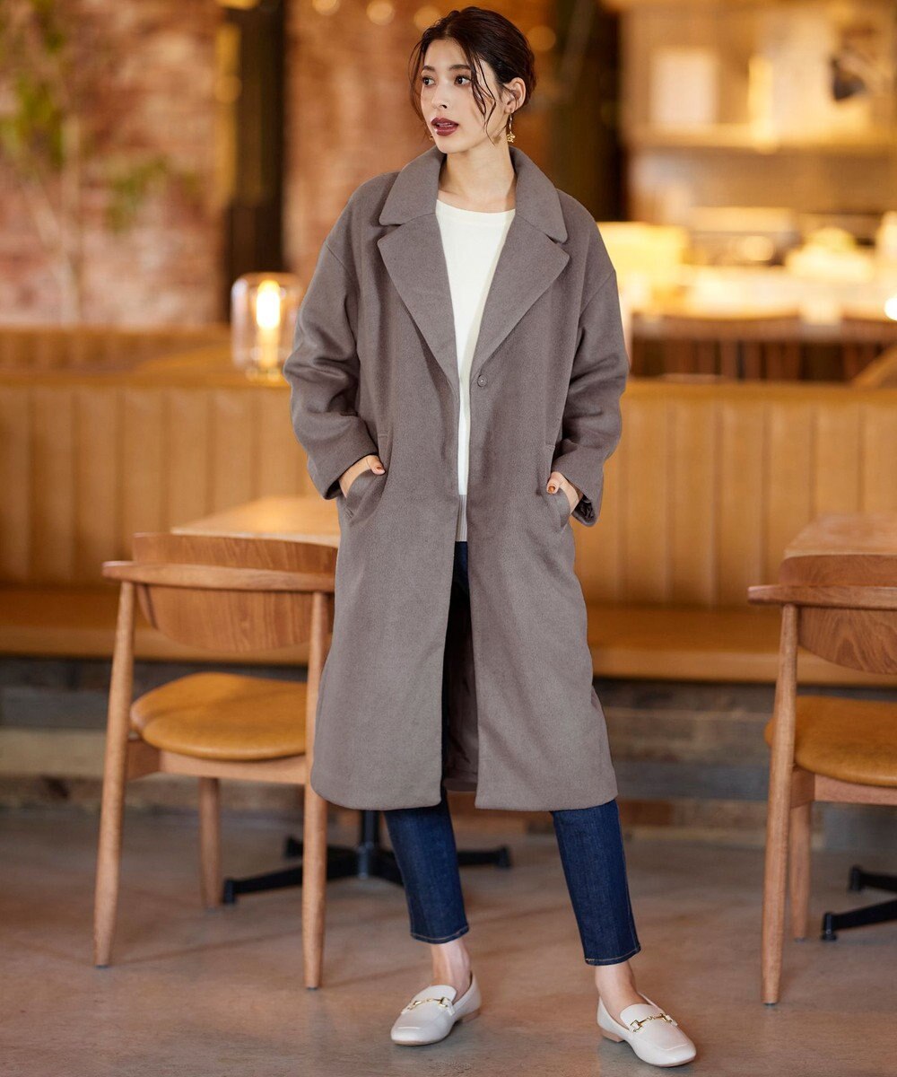 Tiaclasse モッサ風ダブルフェイスチェスターコート 