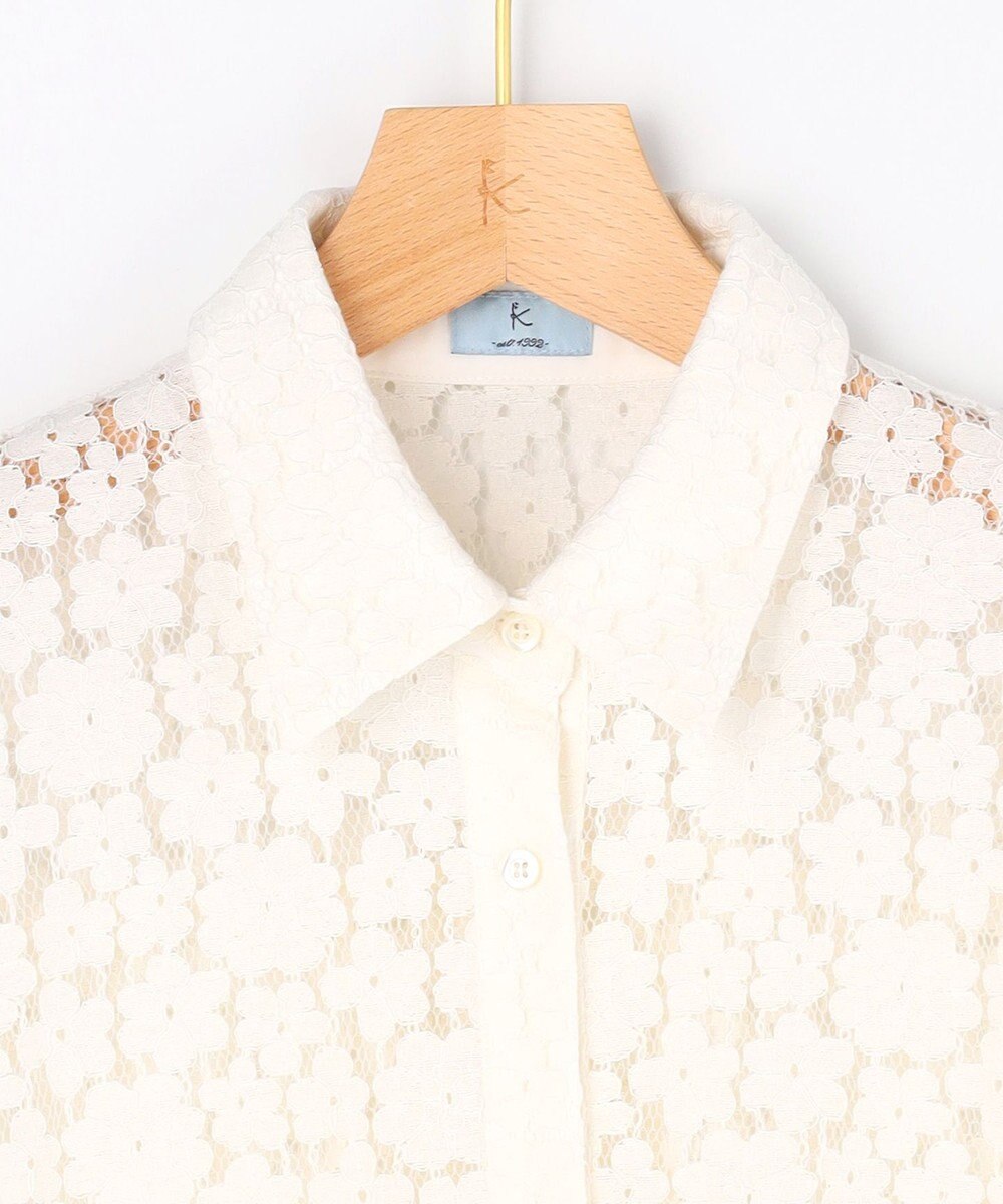 組曲 【先行予約・WEB限定】フラワーラッセルレースシャツライク ブラウス 