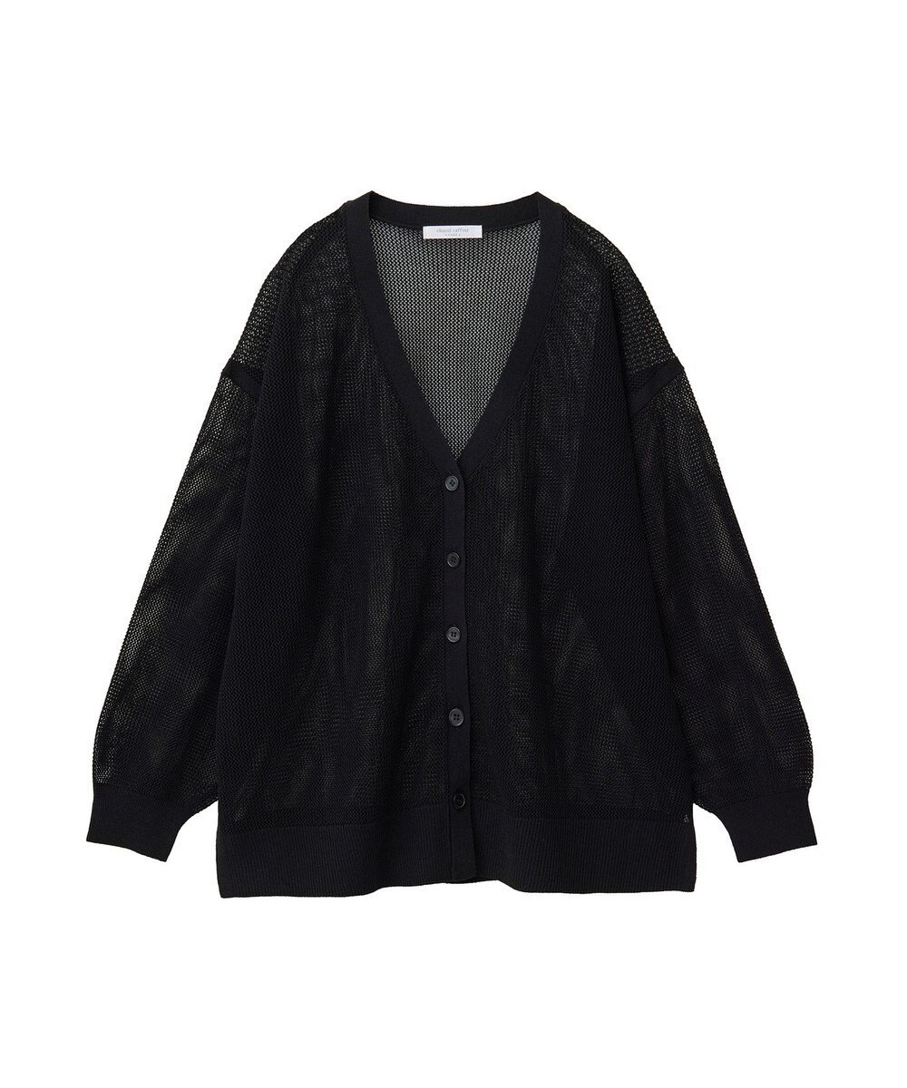 Green Parks メッシュミディ丈ニットカーディガン 