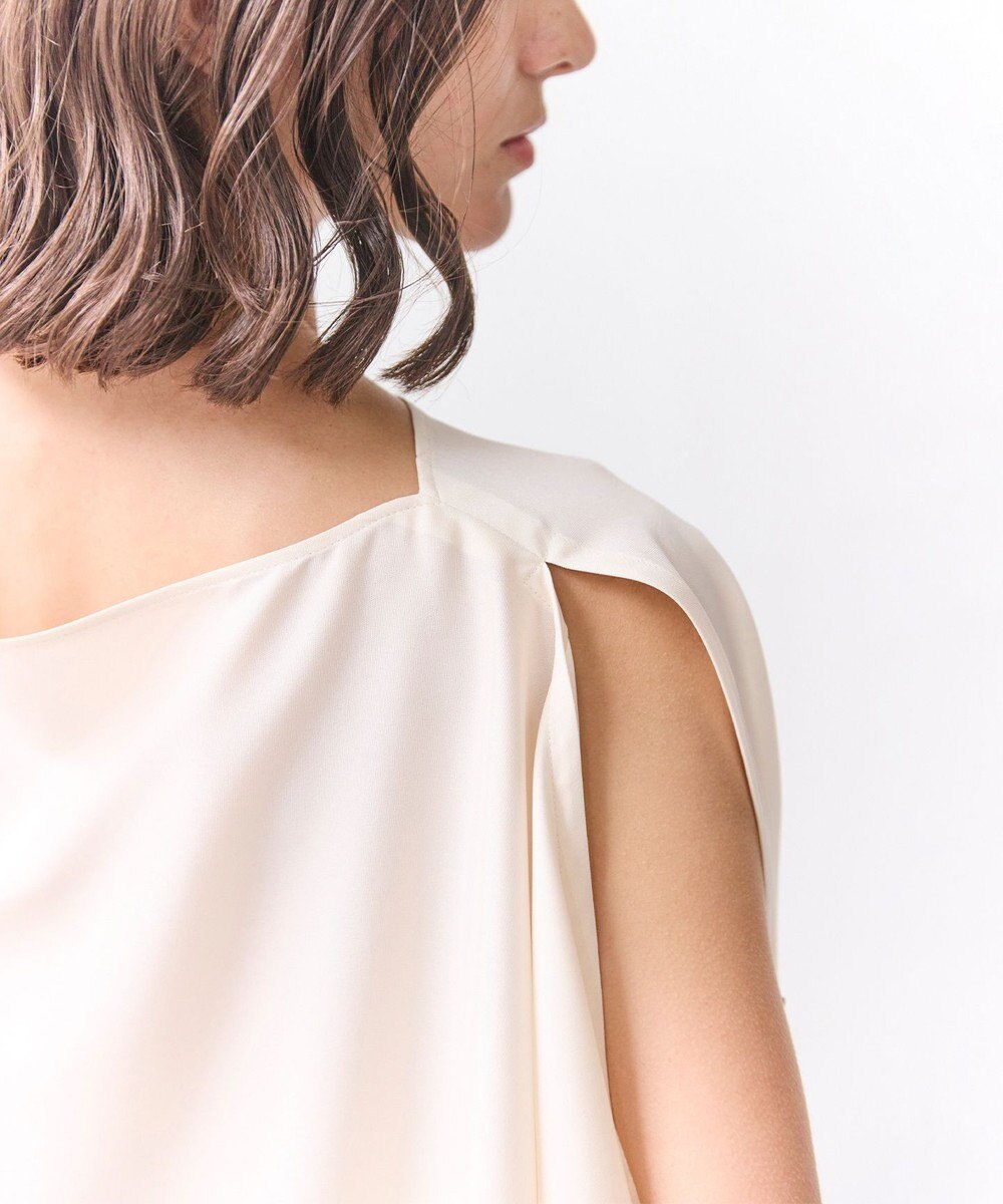 BEIGE， PERIDOT / 2WAYスリーブ ドレープブラウス 