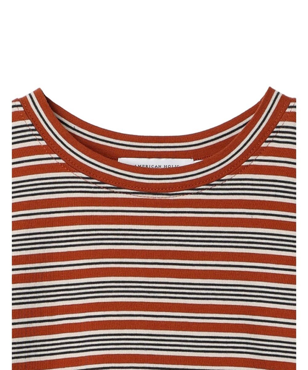 AMERICAN HOLIC マルチボーダーノースリーブカットプルオーバー 