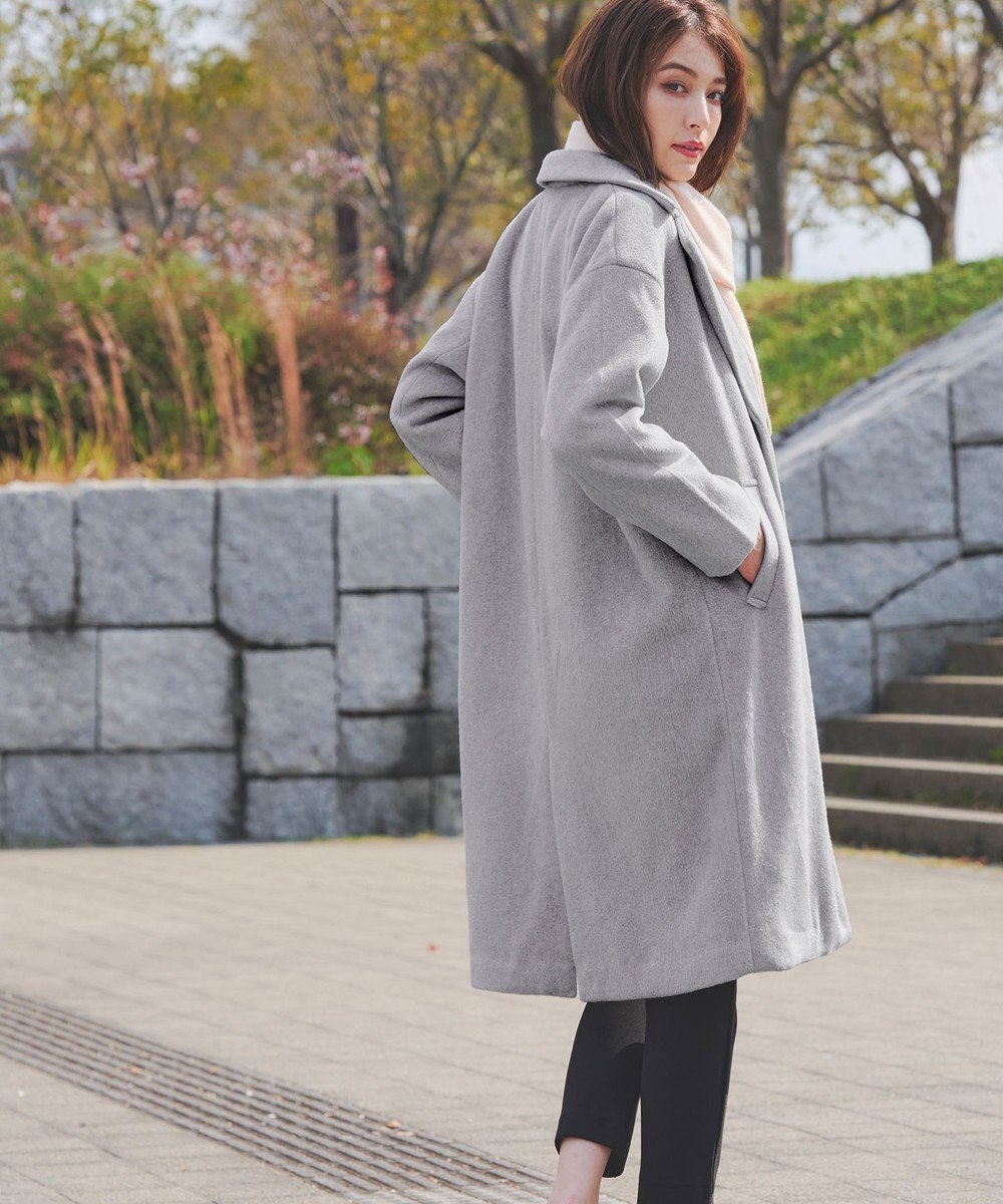 Tiaclasse モッサ風ダブルフェイスチェスターコート 