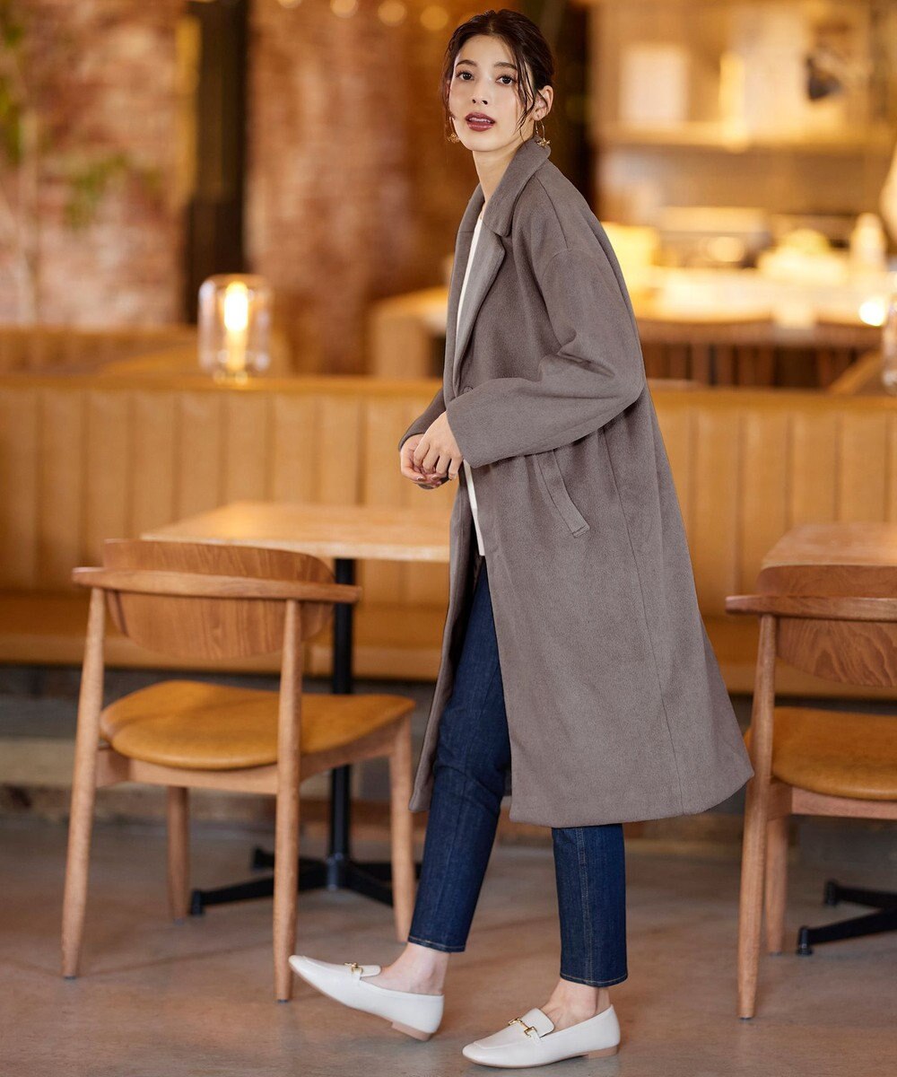 Tiaclasse モッサ風ダブルフェイスチェスターコート 