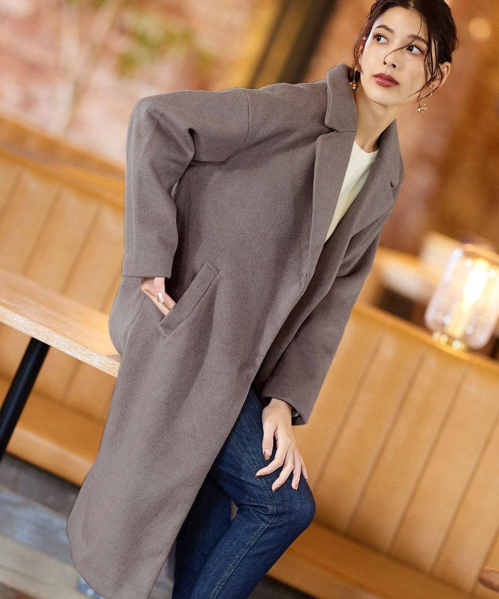 Tiaclasse モッサ風ダブルフェイスチェスターコート 