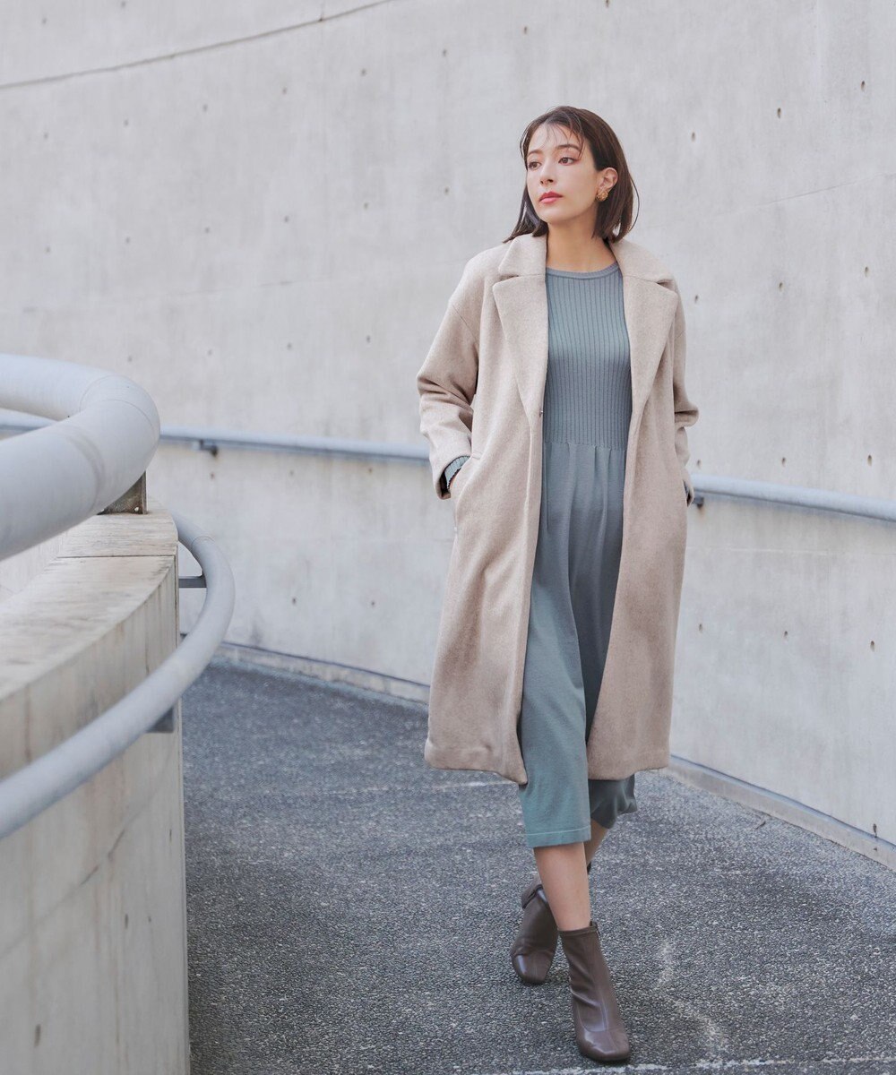 Tiaclasse モッサ風ダブルフェイスチェスターコート 