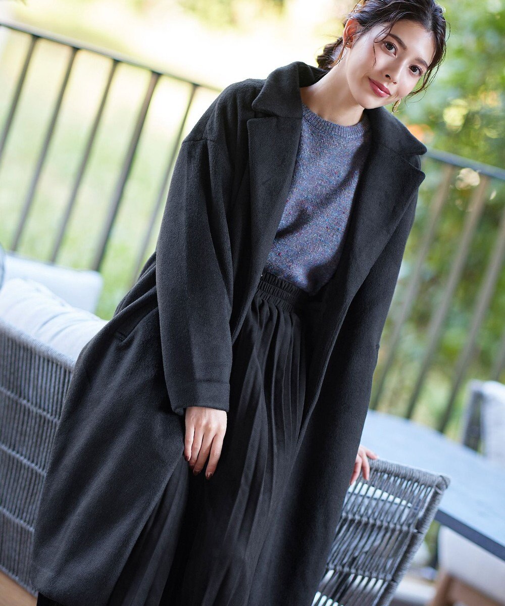 Tiaclasse モッサ風ダブルフェイスチェスターコート 