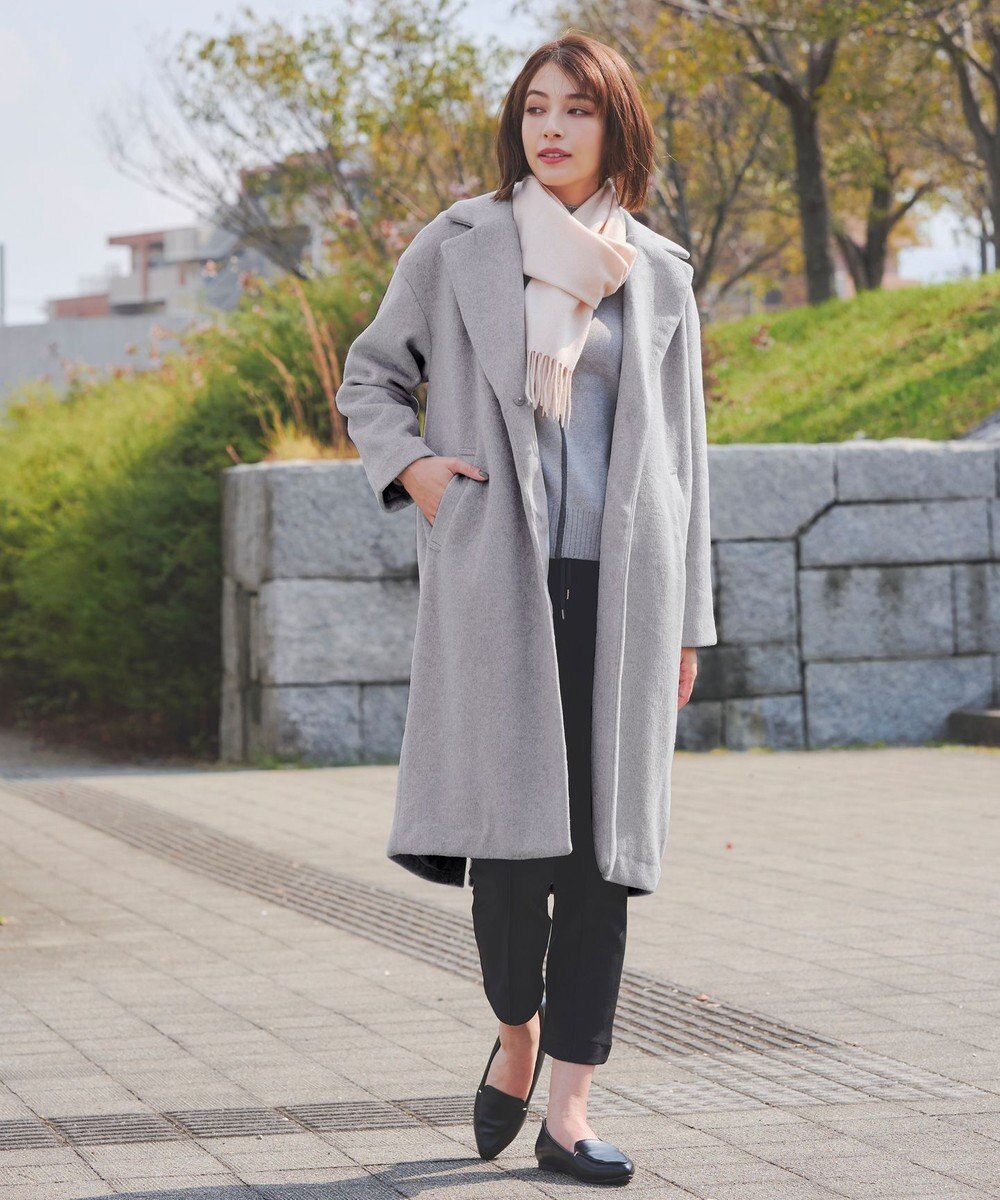 Tiaclasse モッサ風ダブルフェイスチェスターコート 