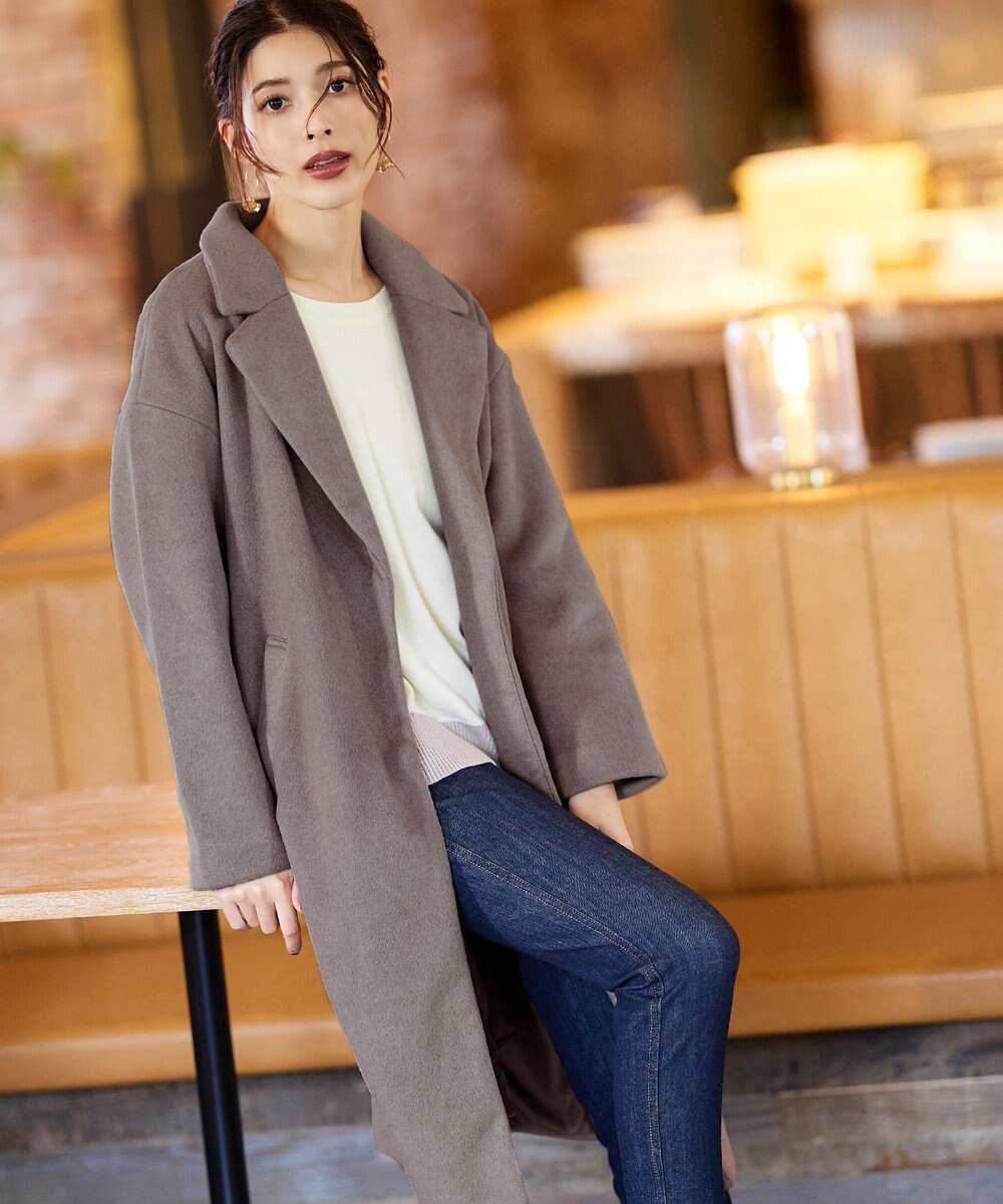 Tiaclasse モッサ風ダブルフェイスチェスターコート 