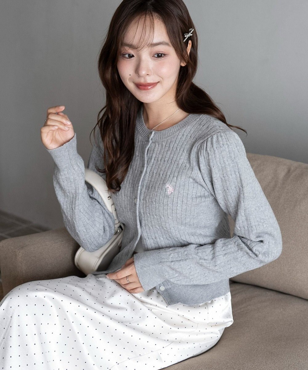 WEGO 【26年春新作】別注USPOLOケーブルニットカーデ 