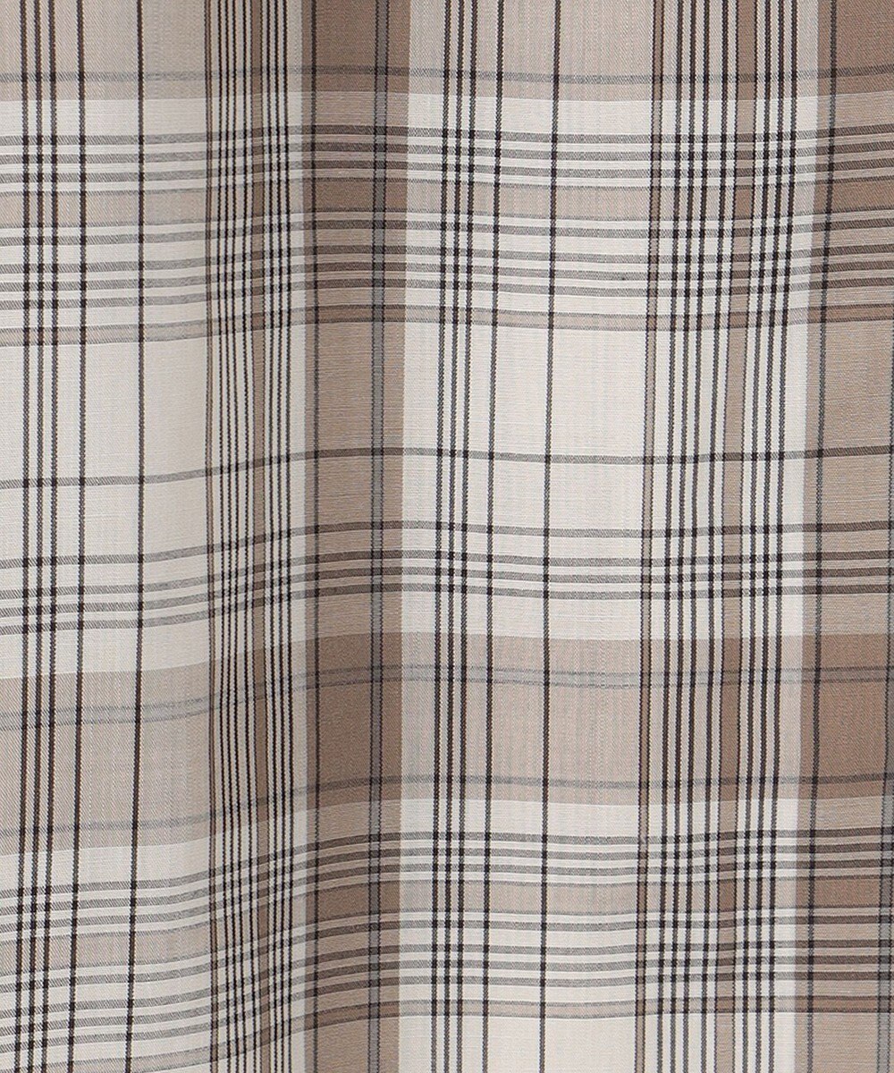 J.PRESS LADIES 【洗える】キュプラチェック フリルスタンドカラー ブラウス 