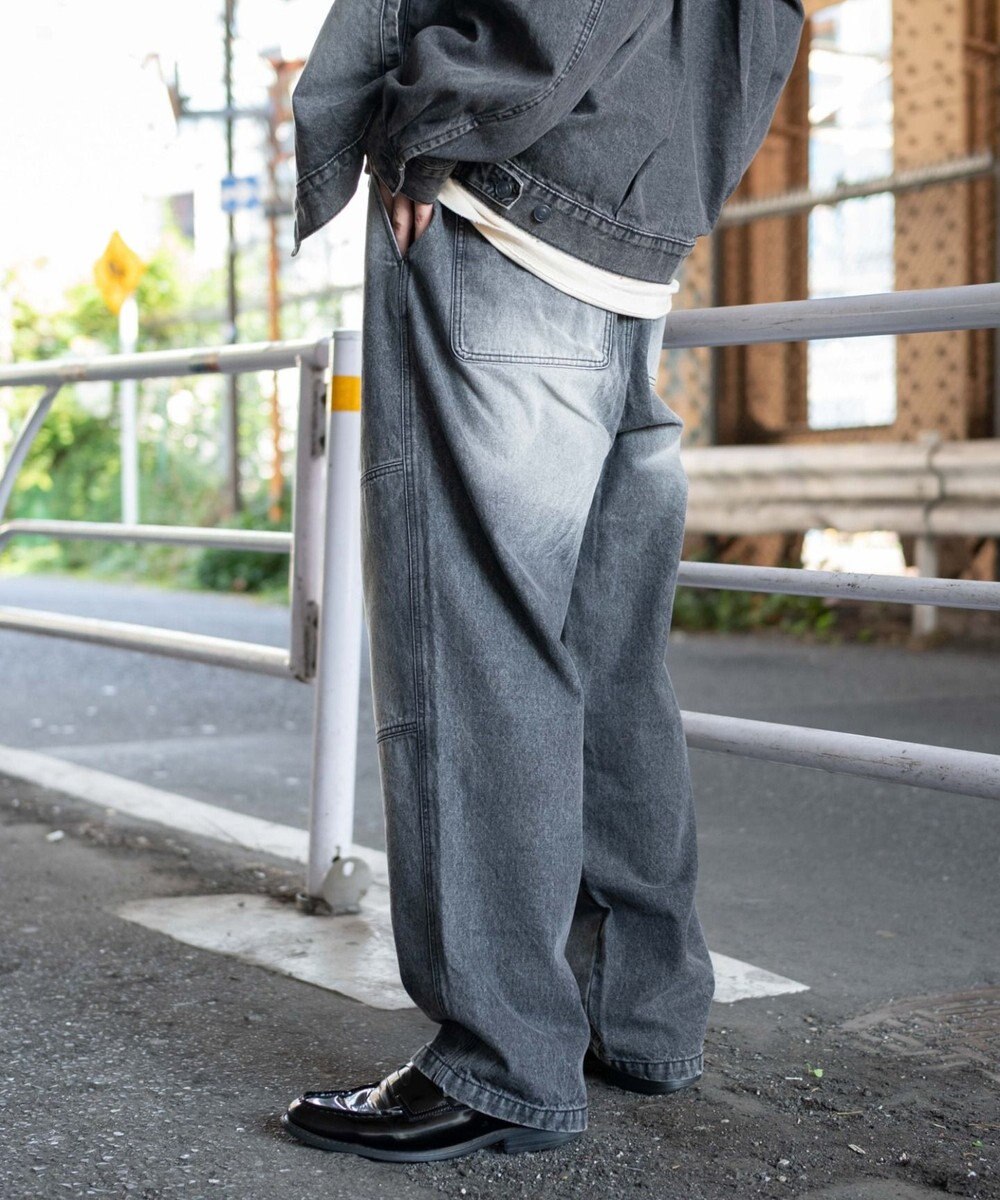 WEGO 【ウエストゴム/MLサイズ展開】ージーダブルニーパンツ 