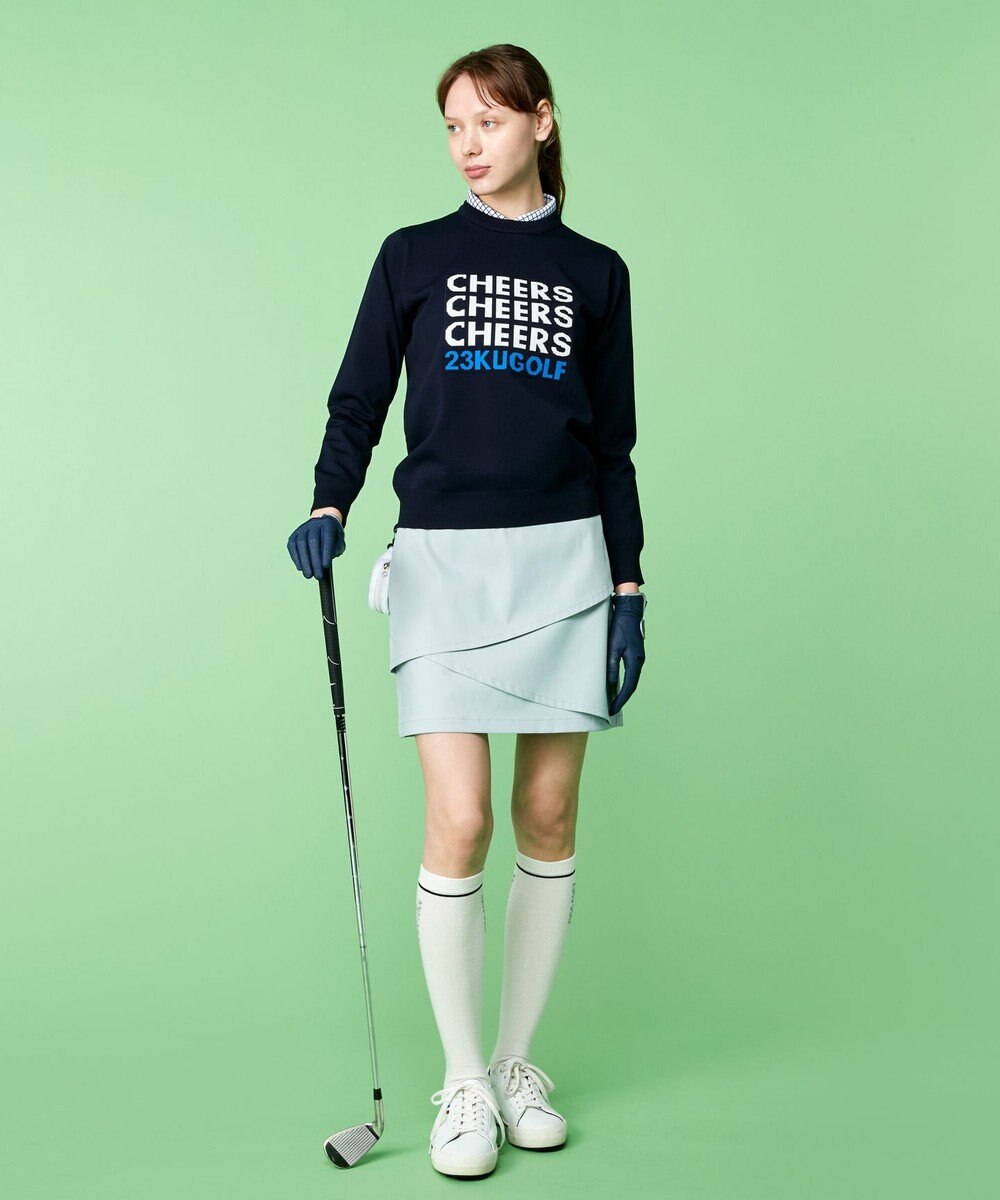 23区GOLF 軽量さが自慢！【WOMEN】ＣＨＥＥＲＳ ロゴニット 