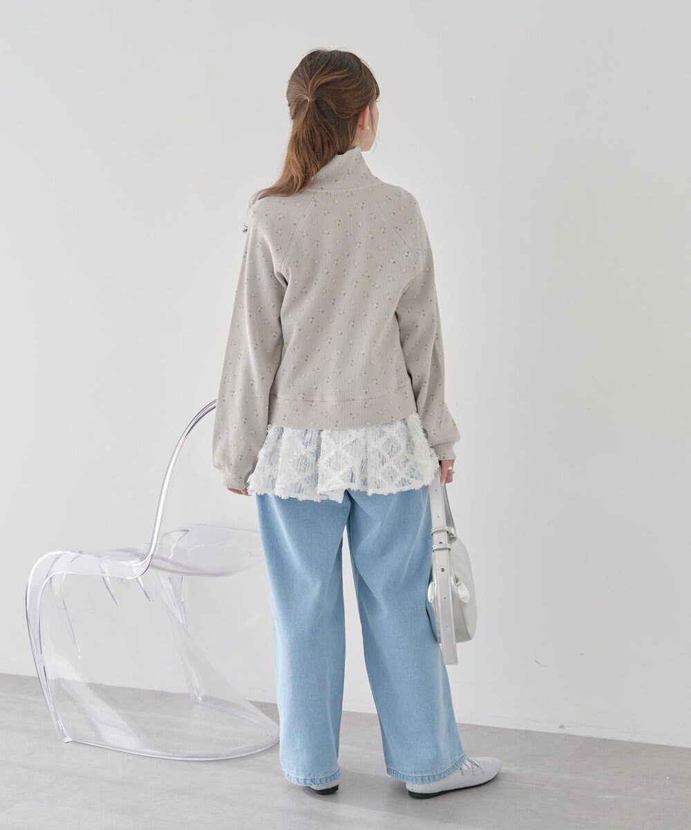 earth music&ecology 【予約】【綿100％】ダブルジップワッフルカーディガン 