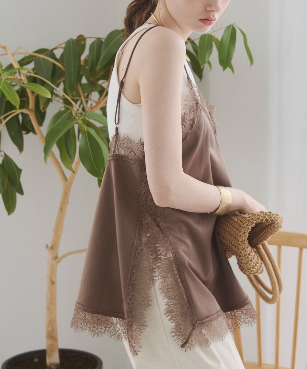 WEGO 【ANGIE VINTAGE】サテンレースキャミソール 