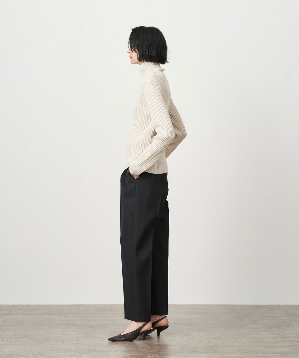ATON WOOL GABARDINE | テーパードタックパンツ 