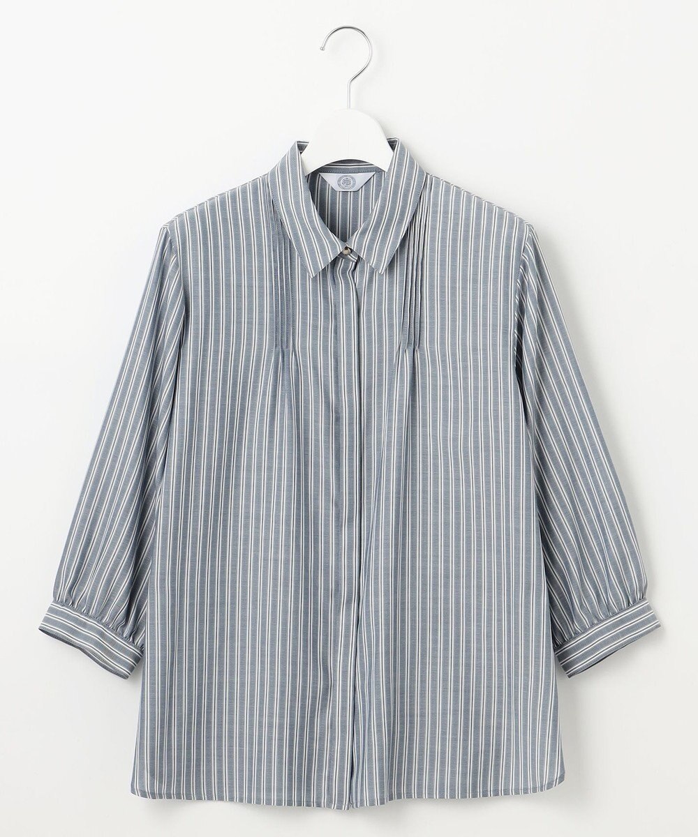 J.PRESS LADIES 【洗える】ウォッシャブルキュプラツイル ピンタック ブラウス 