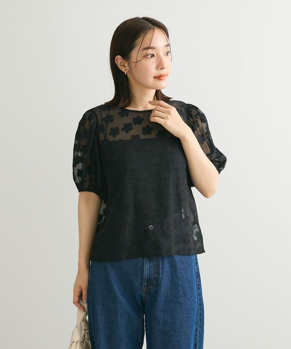 Green Parks ・ＥＬＥＮＣＡＲＥ　ＤＵＥ　フラワージャカードブラウス 