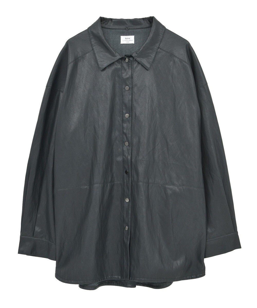 YECCA VECCA レザーライクシャツジャケット 