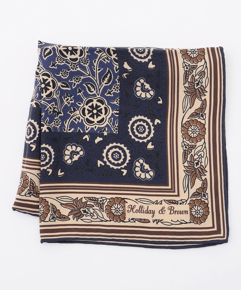 JOSEPH ABBOUD 【イタリア製・Holliday&Brown】フラワーバンダナプリント ポケットチーフ 