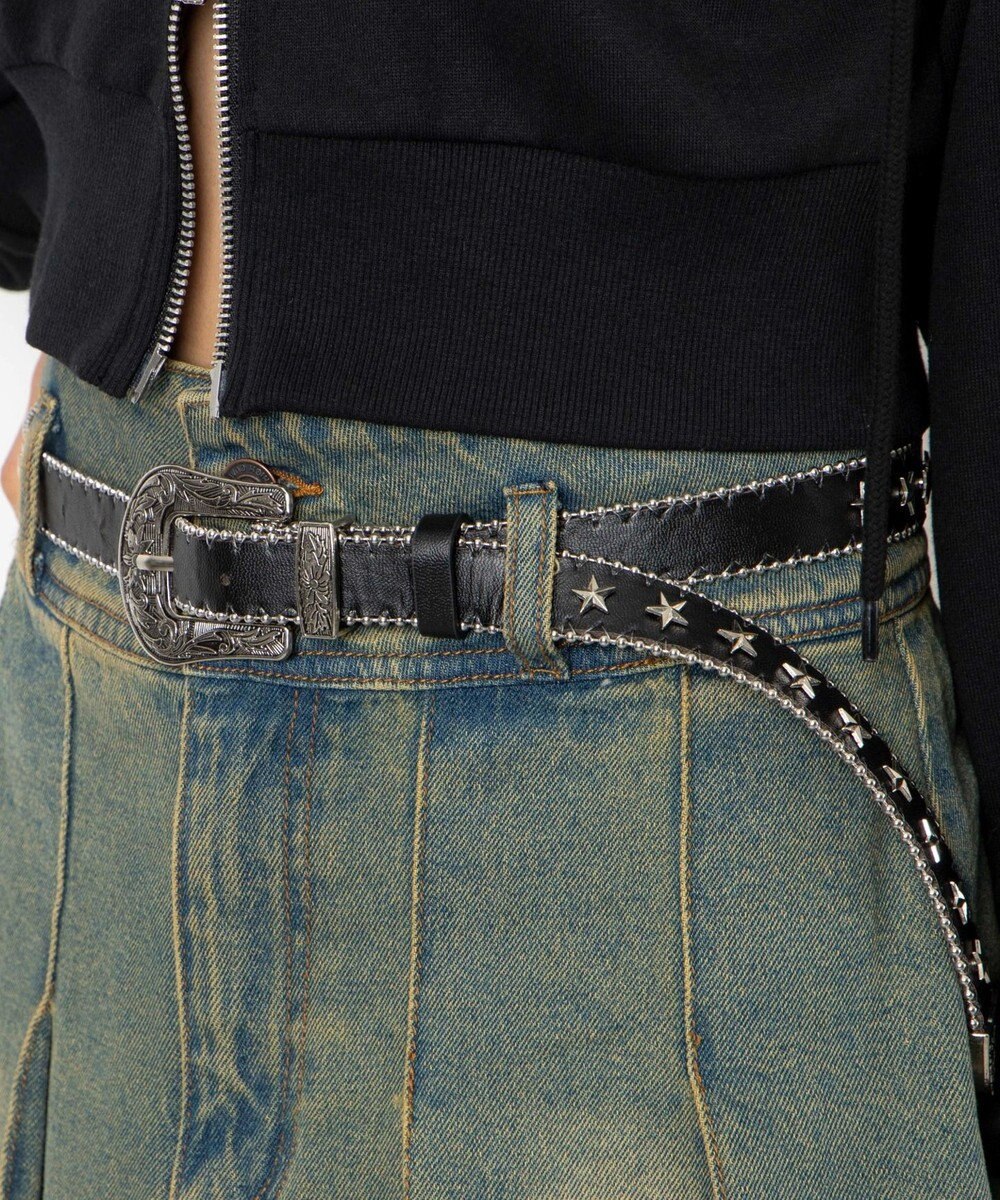 WEGO Lウエスタンバックルスタッズ付ベルト 