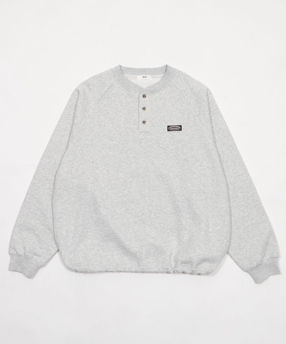 WEGO 【ユニセックス着用ITEM/MLサイズ展開/裏起毛】ショートドロストヘンリーネックプルオーバー 