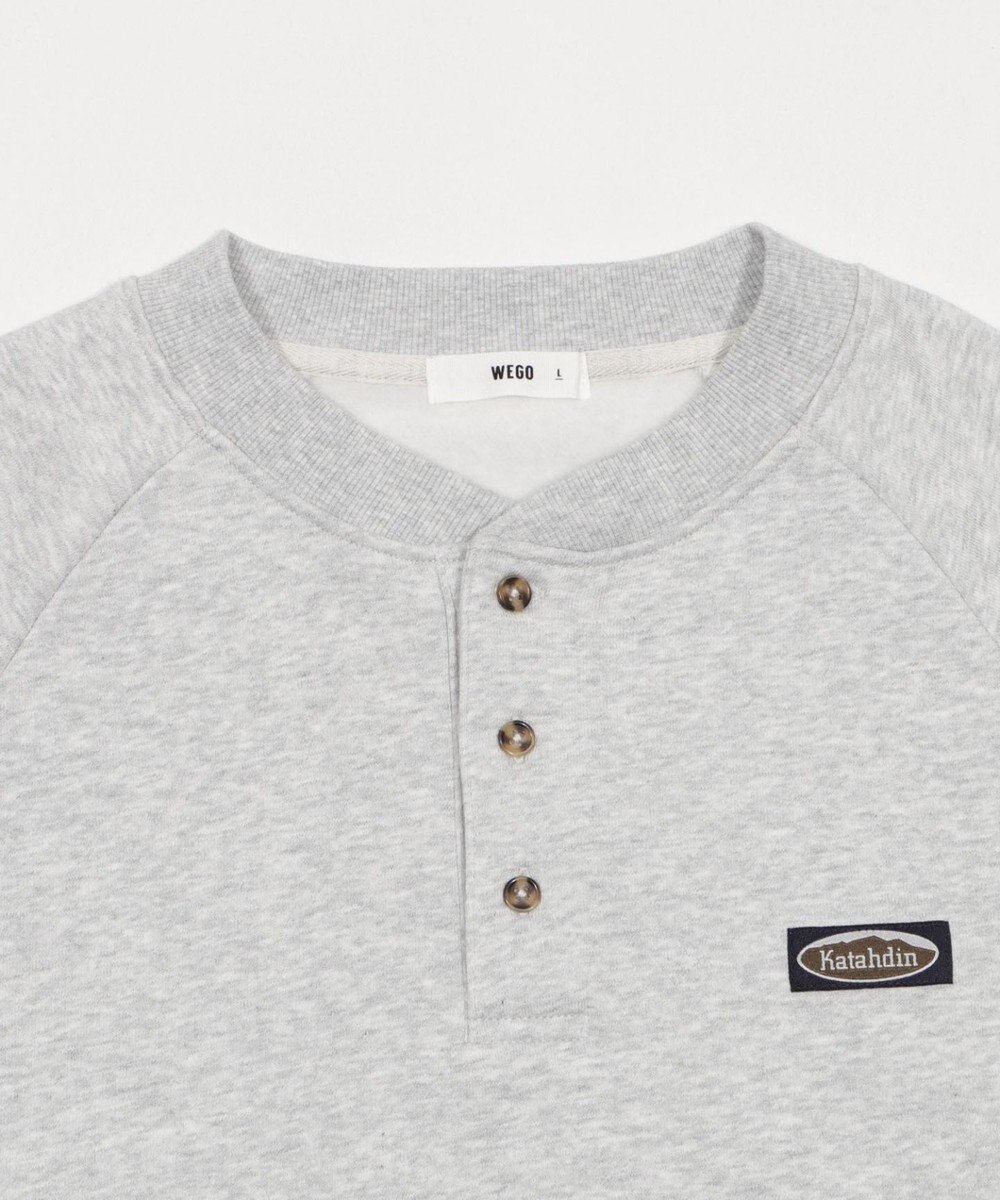 WEGO 【ユニセックス着用ITEM/MLサイズ展開/裏起毛】ショートドロストヘンリーネックプルオーバー 