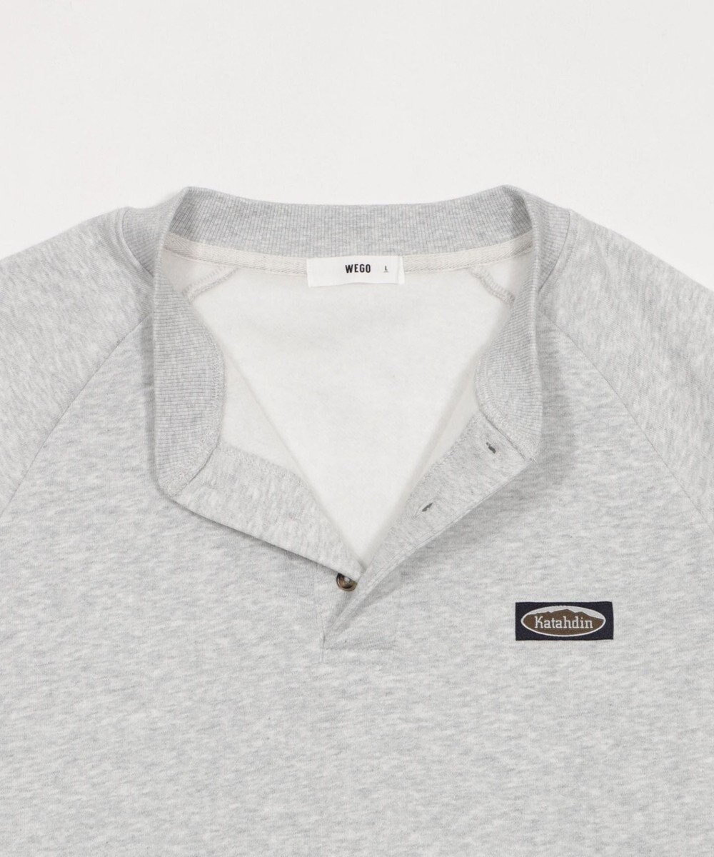 WEGO 【ユニセックス着用ITEM/MLサイズ展開/裏起毛】ショートドロストヘンリーネックプルオーバー 