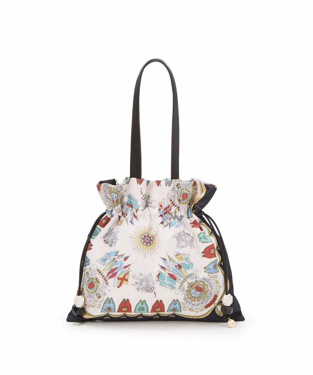 TOPKAPI 【TREASURE TOPKAPI】マイルドサテン スカーフ柄 巾着 トート バッグ 