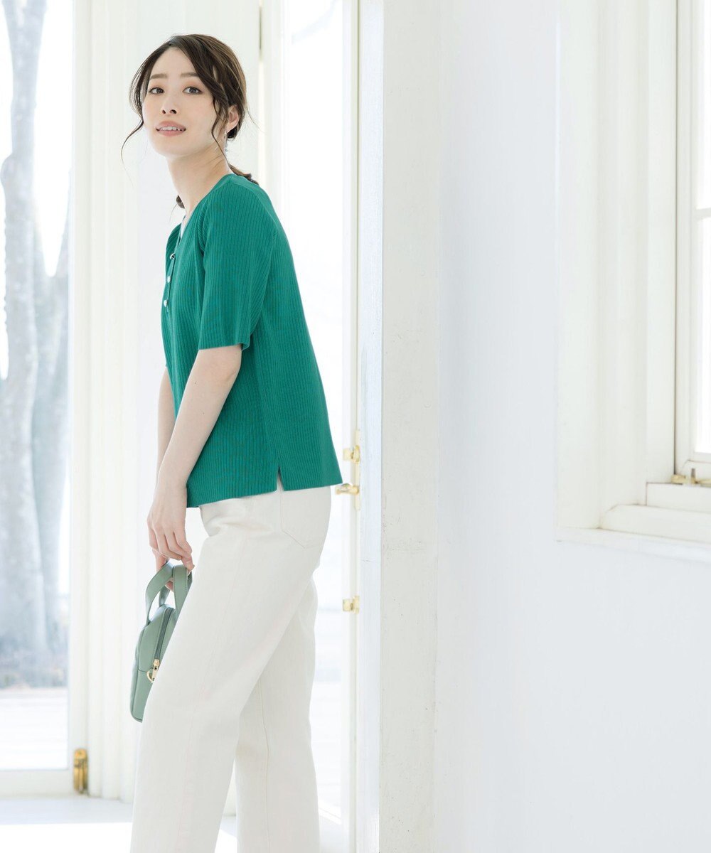 Tiaclasse 【洗える】ボタンニットトップス 