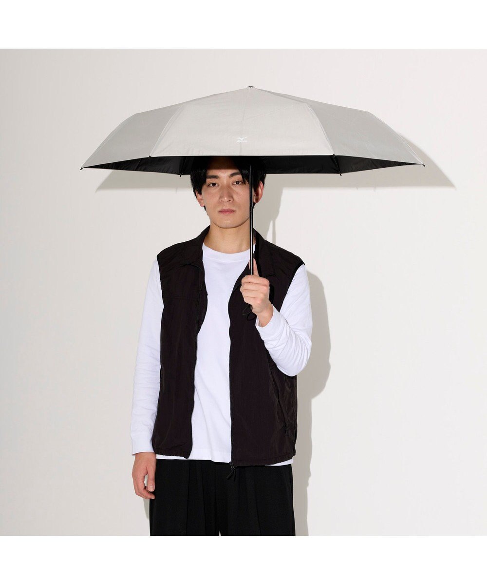 MOONBAT MIZUNO  (ミズノ) 無地 ロゴ 日傘 折りたたみ傘 パラソル 晴雨兼用  一級遮光 遮熱効果 遮光率100% UV遮蔽100% 高遮熱 