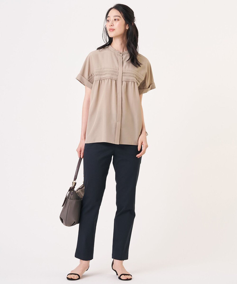 J.PRESS LADIES ソフトシアークロス フレンチスリーブ ブラウス 
