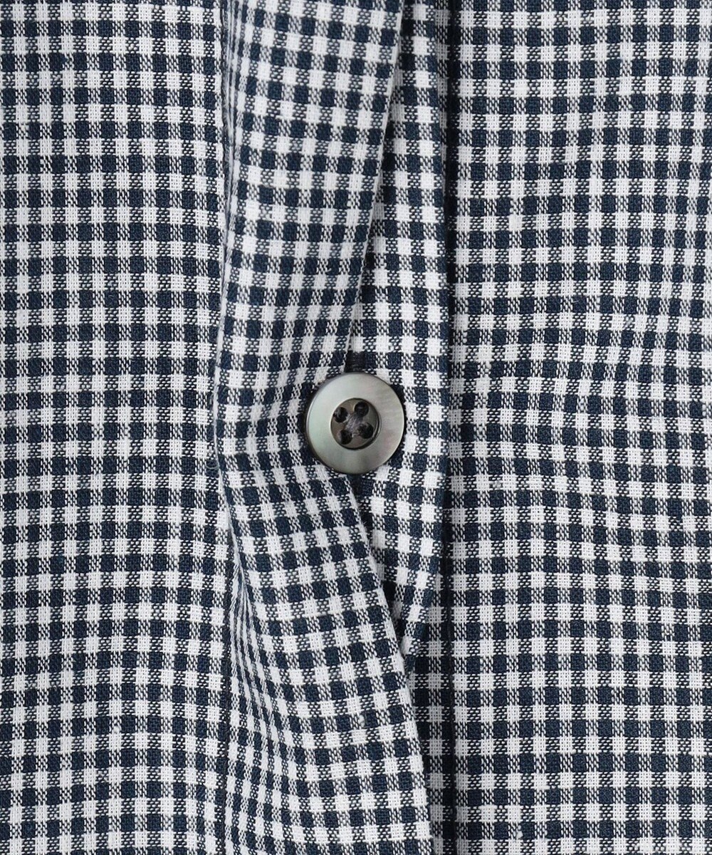 J.PRESS LADIES リネンminiチェック バンドカラー ブラウス 