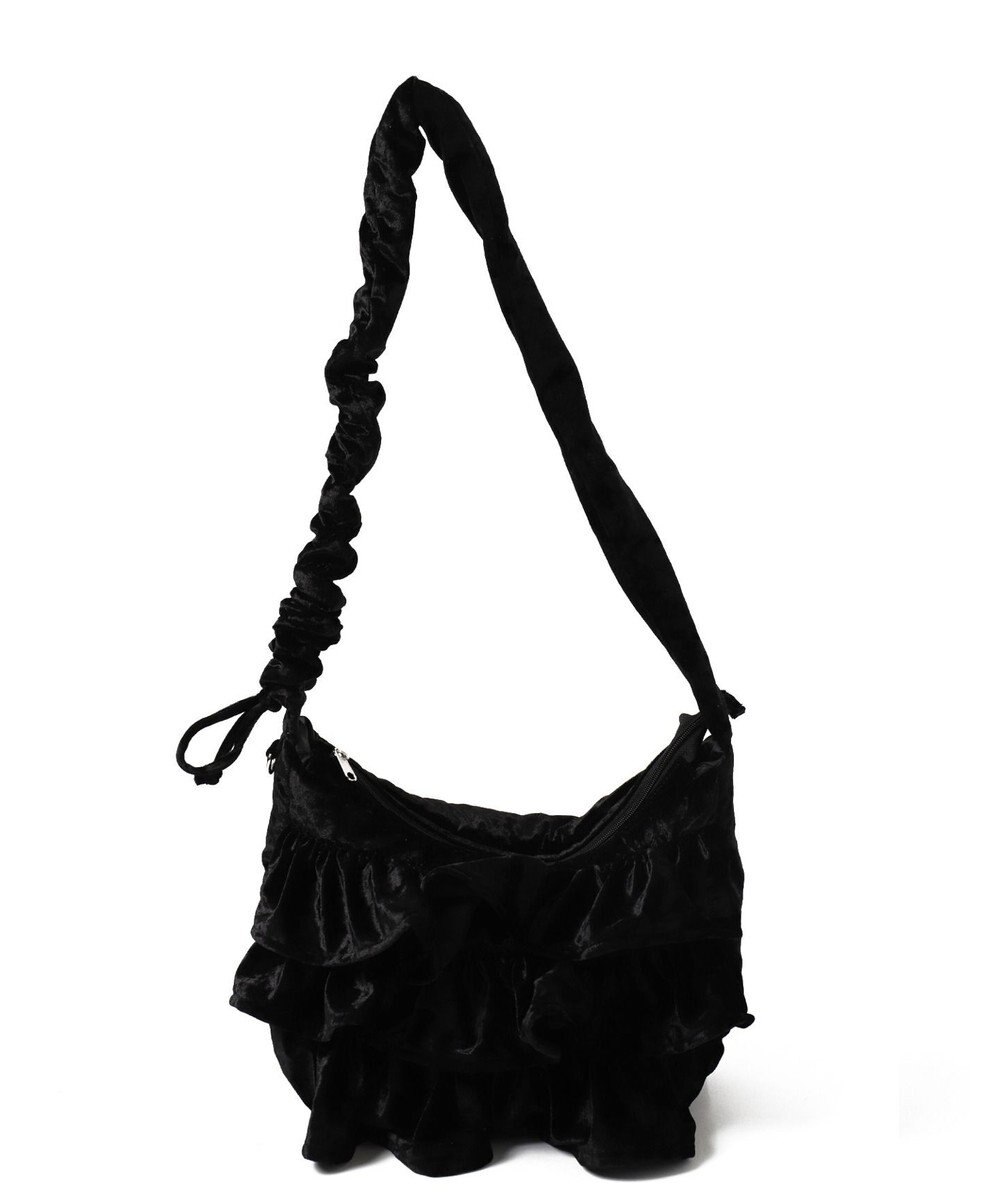 WEGO ベロアフリルギャザーショルダー 