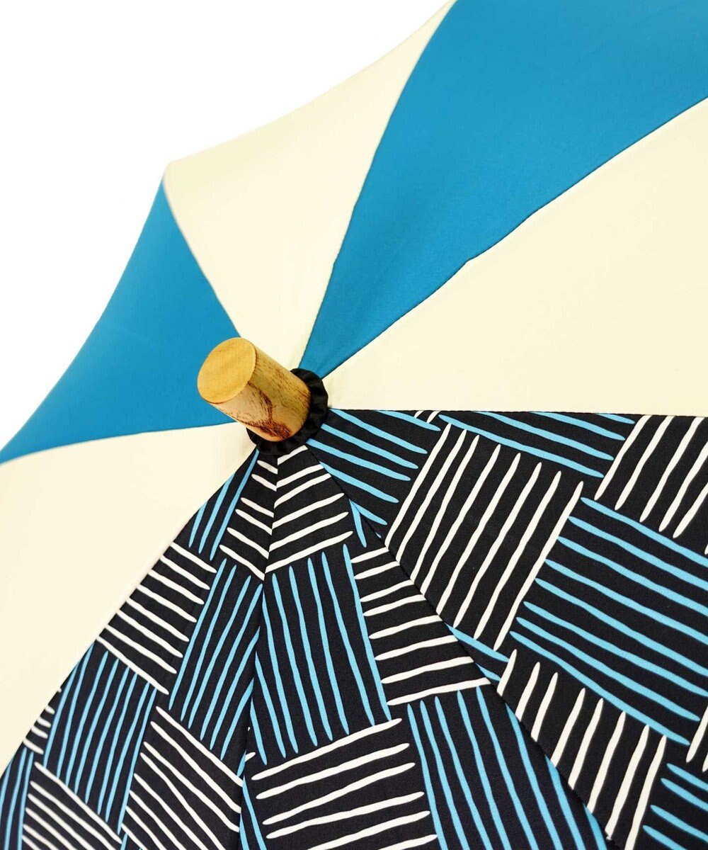 +RING 【UVカット95%以上】【UPF50＋】プラスリング レディース向け 晴雨兼用（長ショート） BLU/WHT T1295 