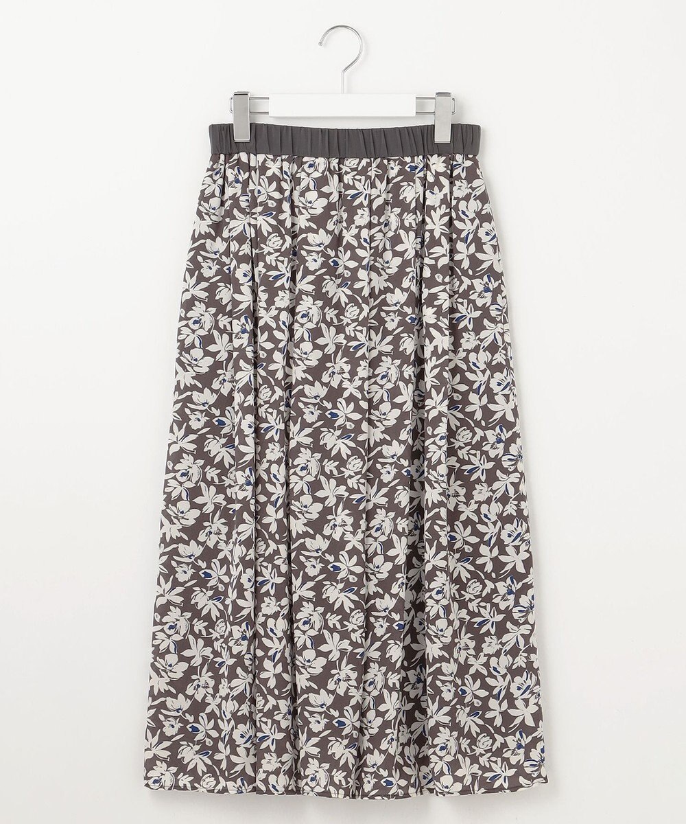 自由区 【カタログ掲載・洗える】スノーフラワープリント スカート 