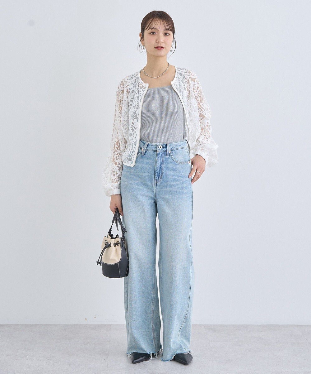 earth music&ecology レースＺＩＰシャツ 