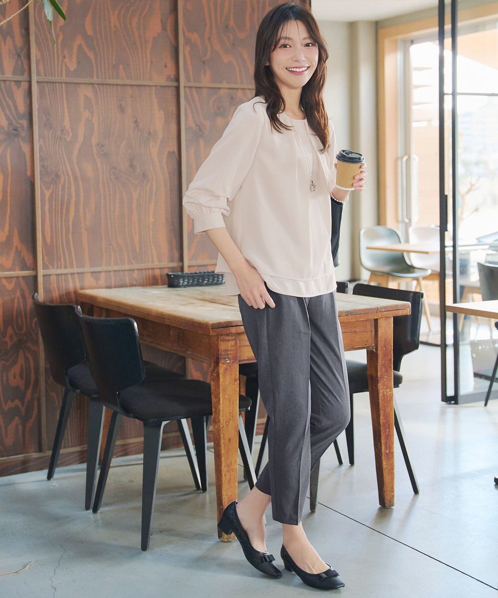 Tiaclasse 【小倉優子さん着用・洗える】カラーテーパードパンツ 