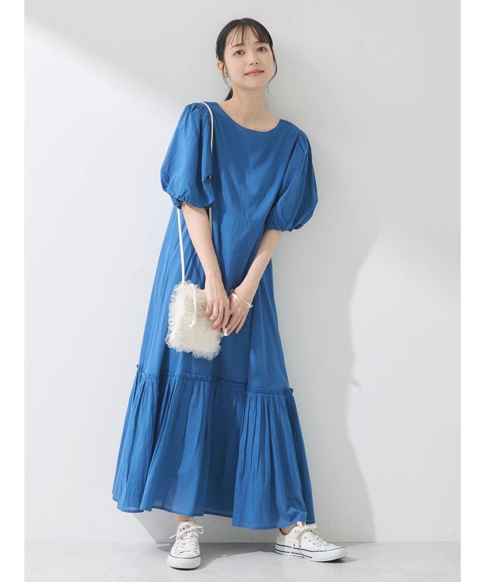 earth music&ecology コットンボイルパフスリーブワンピース 