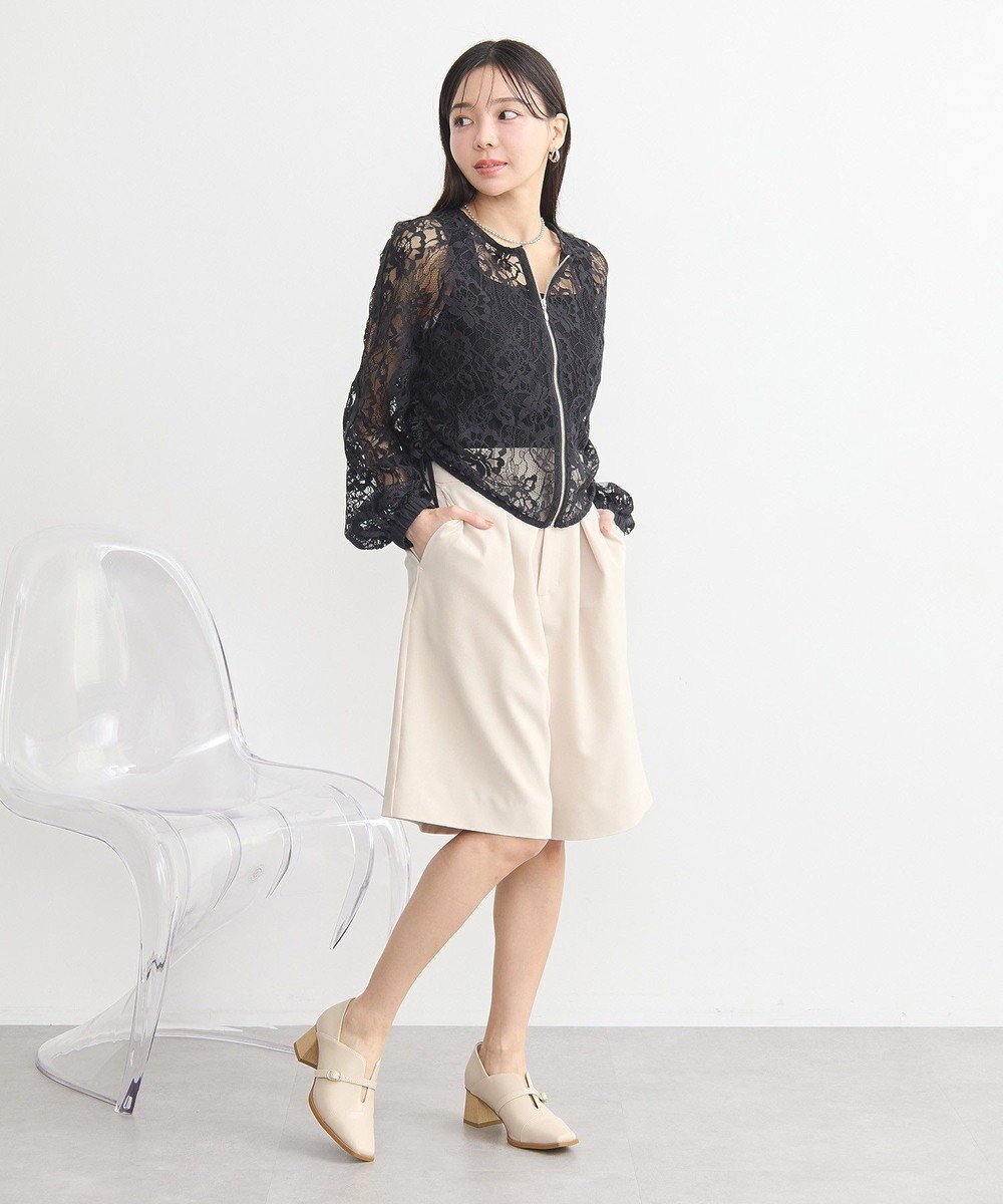 earth music&ecology レースＺＩＰシャツ 