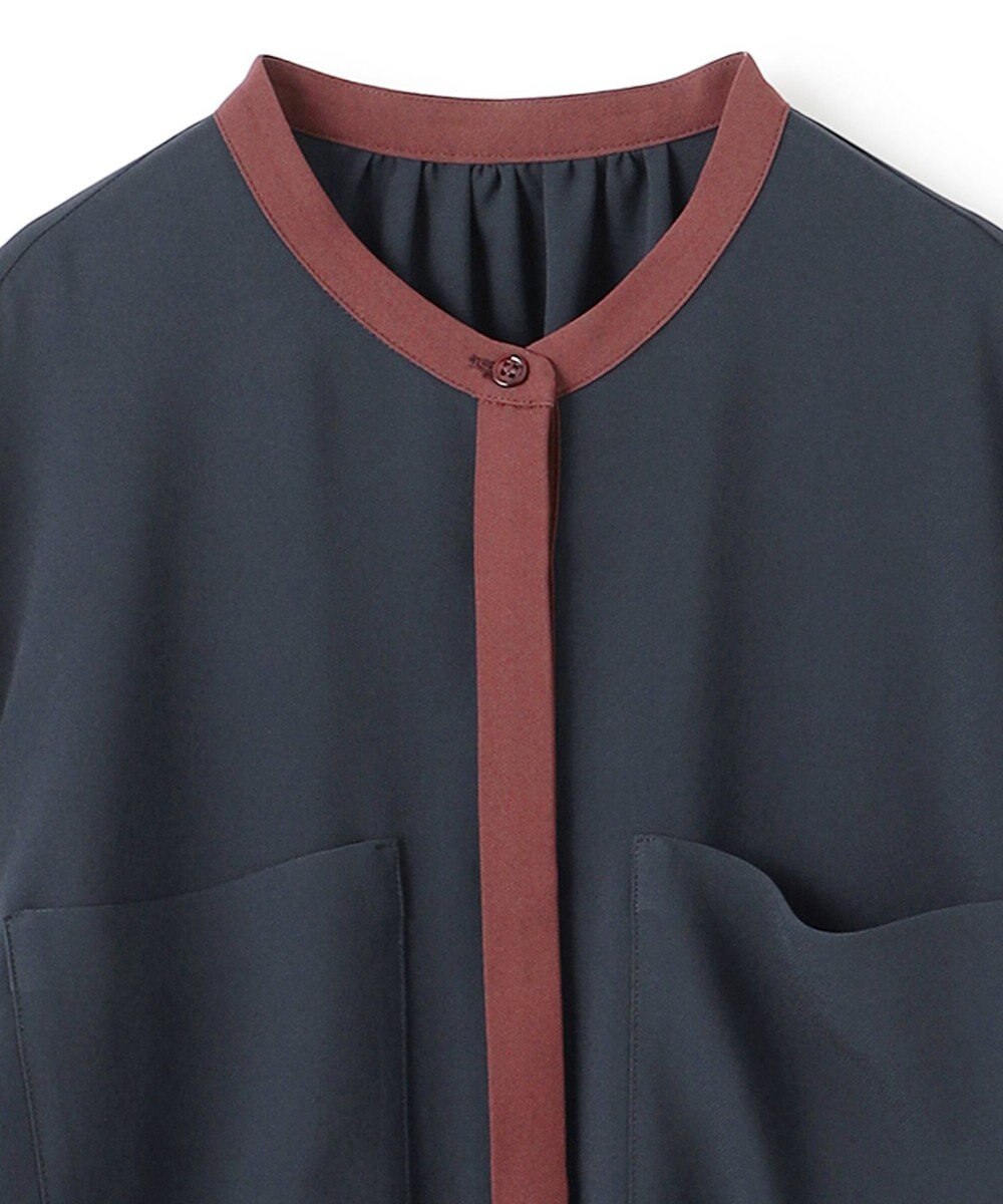 BEIGE， 【洗える】SIBYLLE / 配色カラーロングパフスリーブブラウス 