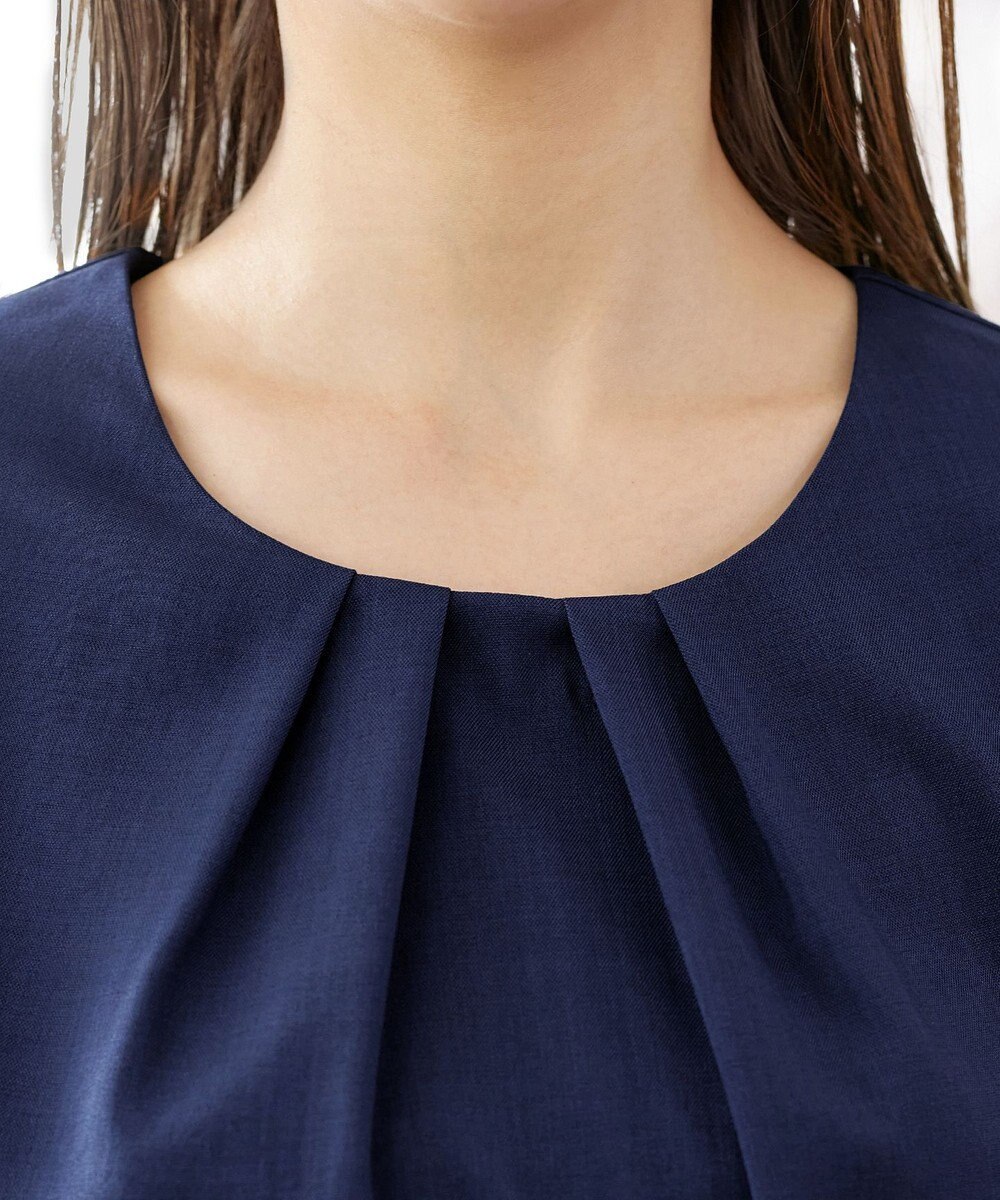 Tiaclasse L 【洗える】袖レースはさみこみシャツ 