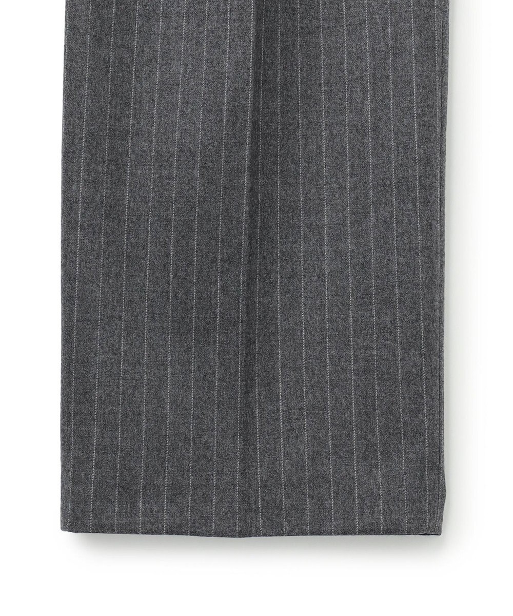 BEIGE， DELAND / ウールピンストライプハイウエストタックパンツ 