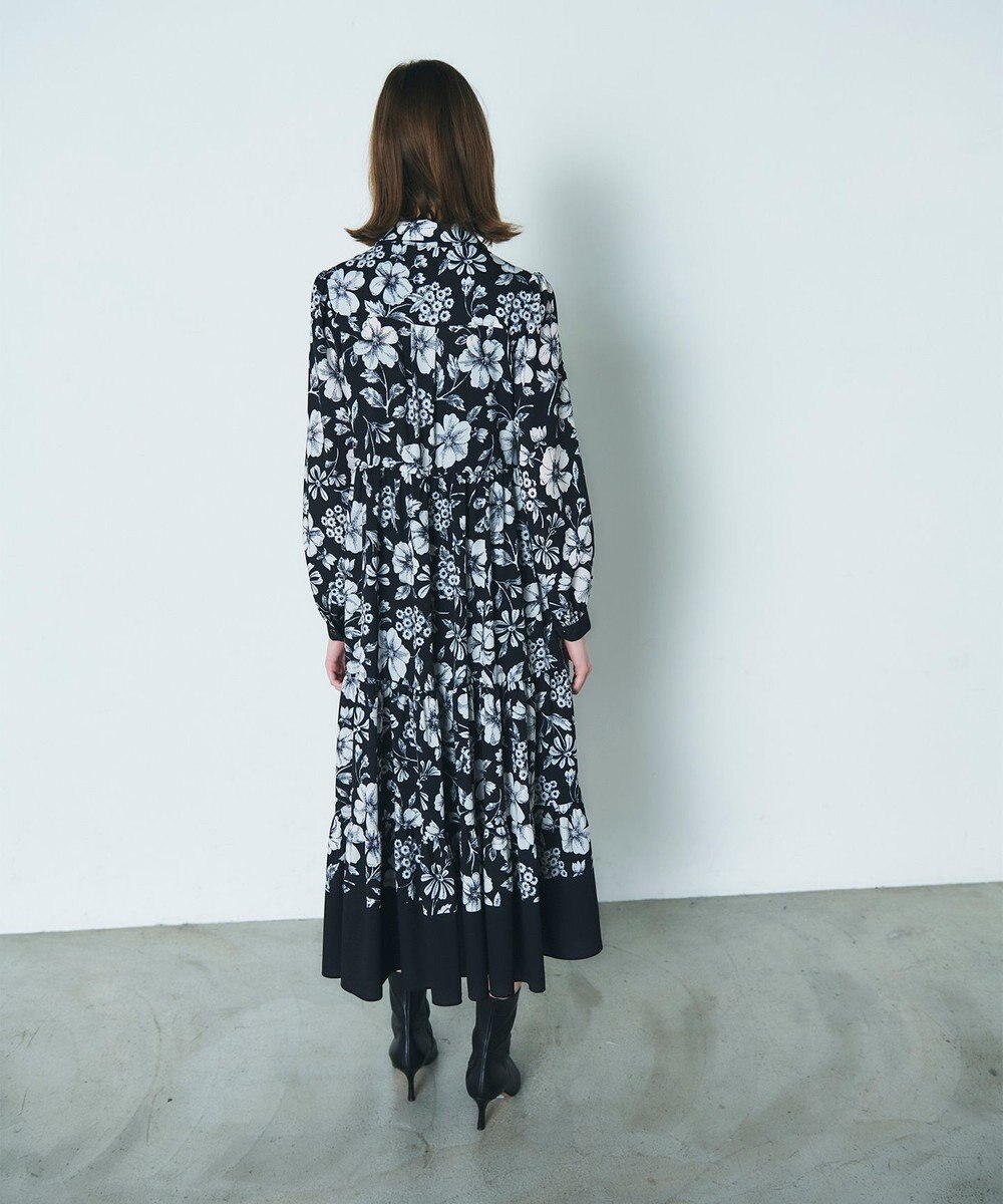 GRACE CONTINENTAL フラワープリントティアードワンピース 