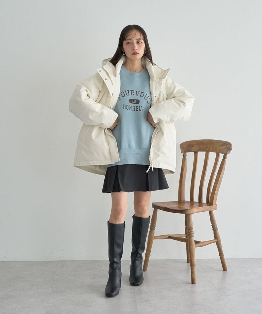 earth music&ecology フーデットパファーコート 