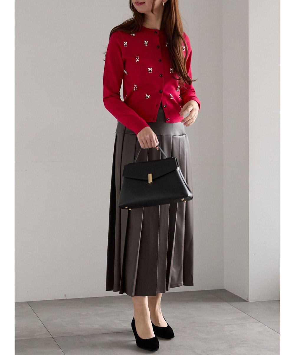 Te chichi ビジューニットコンパクトカーディガン 