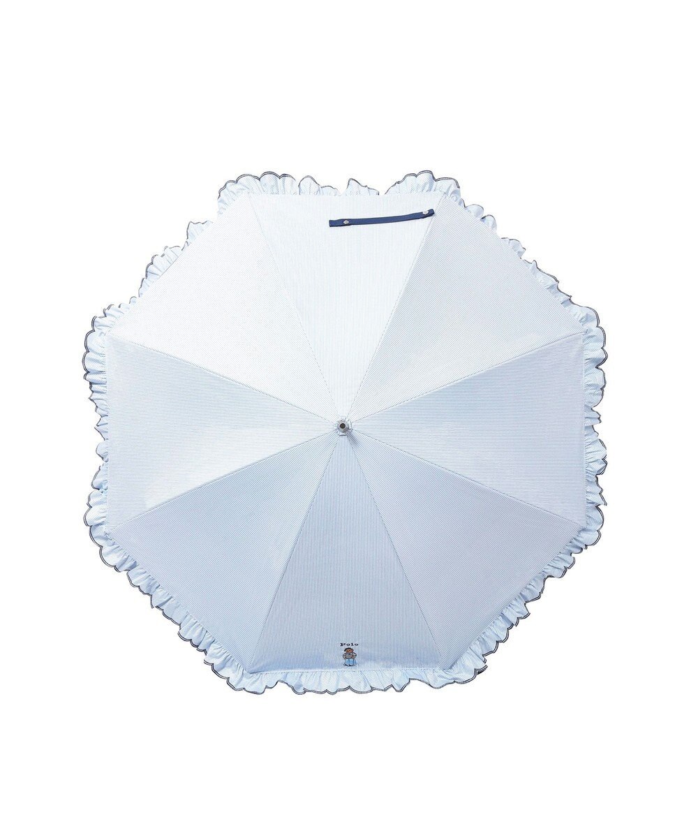 MOONBAT 【WEB限定】POLO RALPH LAUREN（ポロ ラルフローレン）晴雨兼用日傘 長傘 ワンポイントベア刺繍 フリル 一級遮光 遮熱 UV 