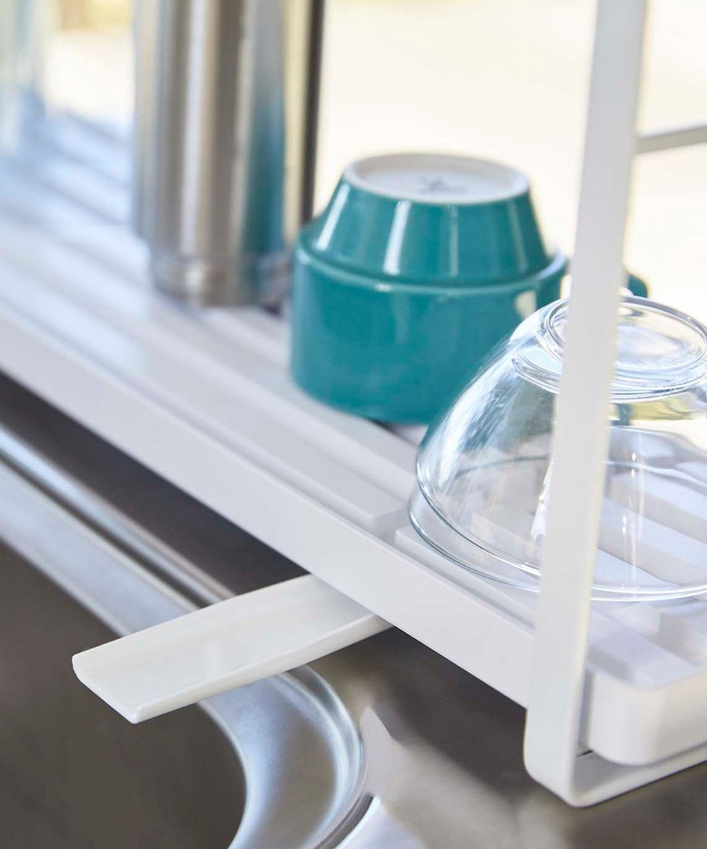 tower スリムスリーウェイ水切りワイヤーバスケット 2段 タワー ホワイト 