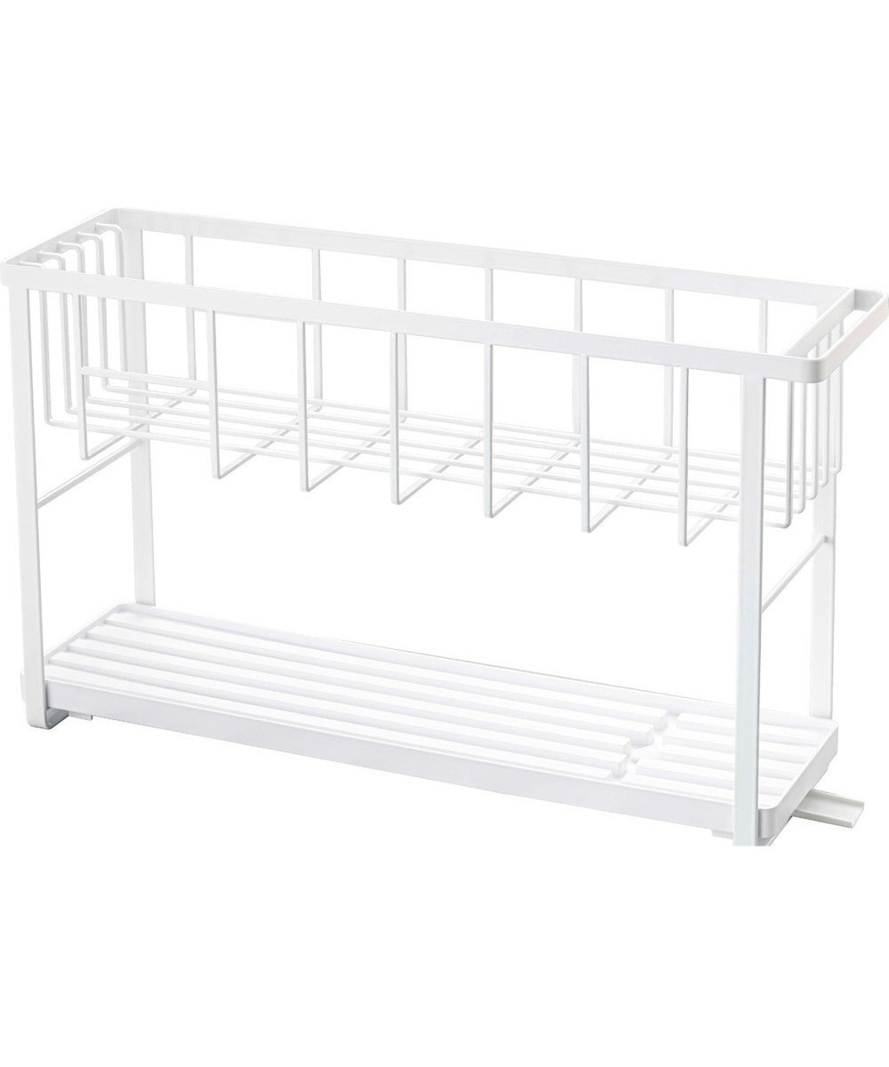 tower スリムスリーウェイ水切りワイヤーバスケット 2段 タワー ホワイト 