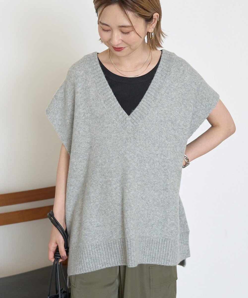 AMERICAN HOLIC ラメ入りＶネックニットベスト 